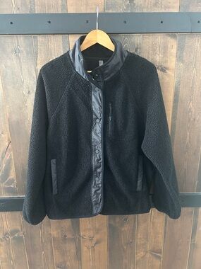 Hyba Black Sherpa Fleece Jacket - Lightweight Warmth Women’s Size XXL